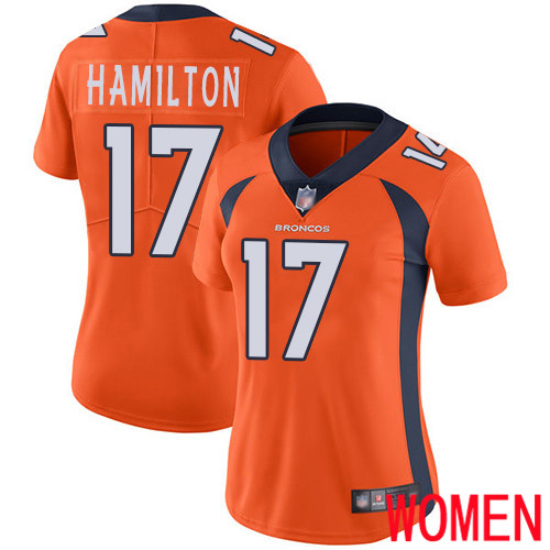Women Denver Broncos #17 DaeSean Hamilton Orange Team Color Vapor Untouchable Limited Player Football NFL Jersey->women nfl jersey->Women Jersey